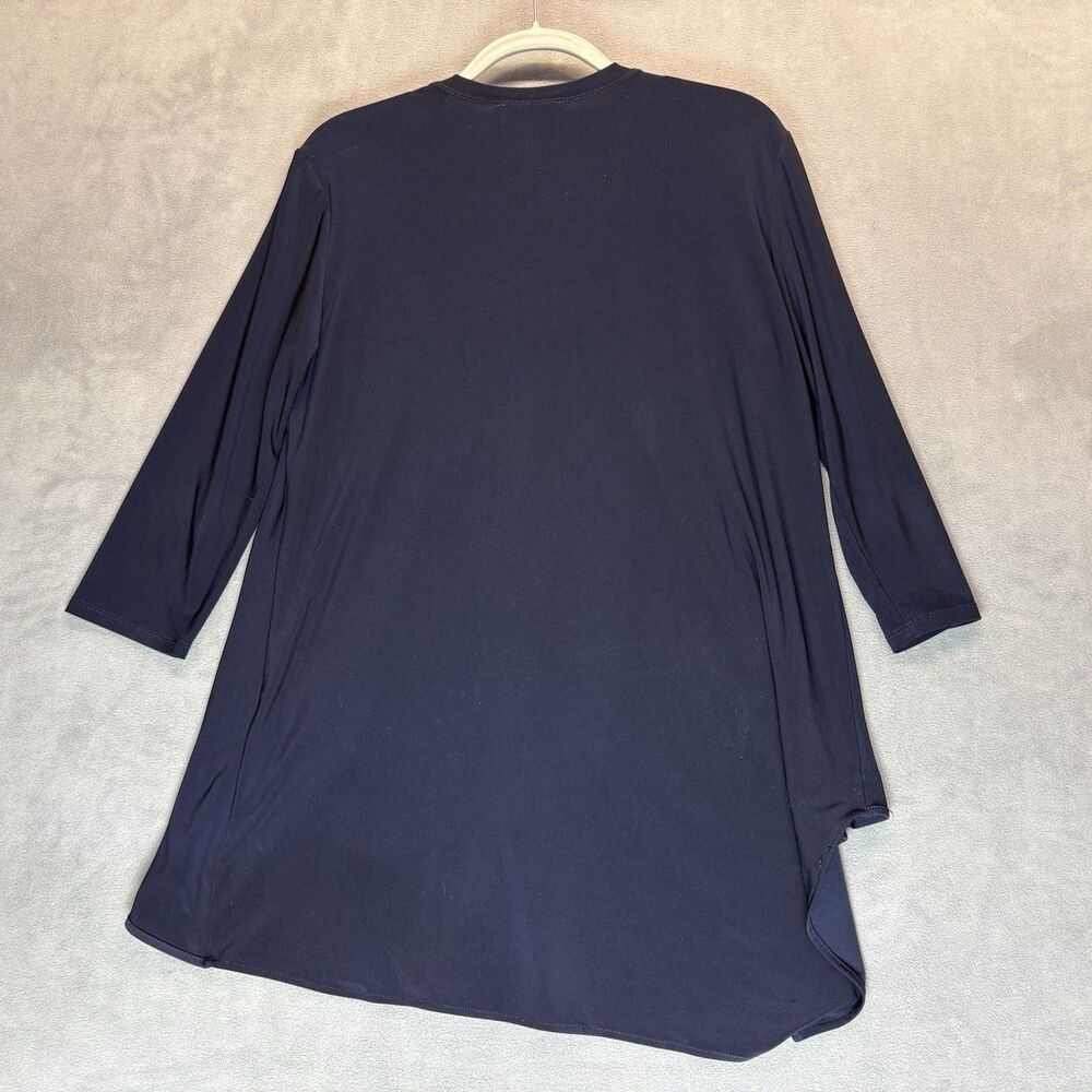 Joseph Ribkoff Womens Top Size 12 Navy Blue Tunic V Neck 3/4 Sleeve - Picture 2 of 3